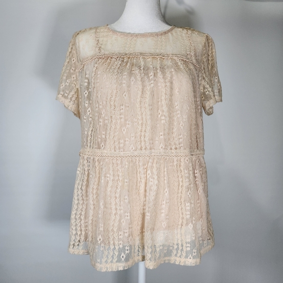 Blue Rain Tops - 2 For 20 Blue Rain Lace Cream Top